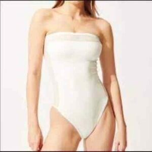 Solid & Striped Madeline strapless one piece bathing suit